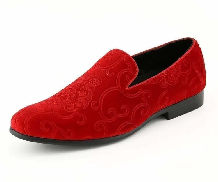 Amali Bryant Paisley Elegance Velvet Loafers For Men