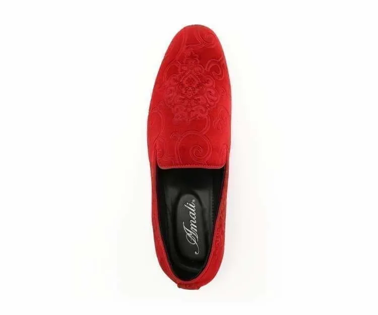 Amali Bryant Paisley Elegance Velvet Loafers For Men