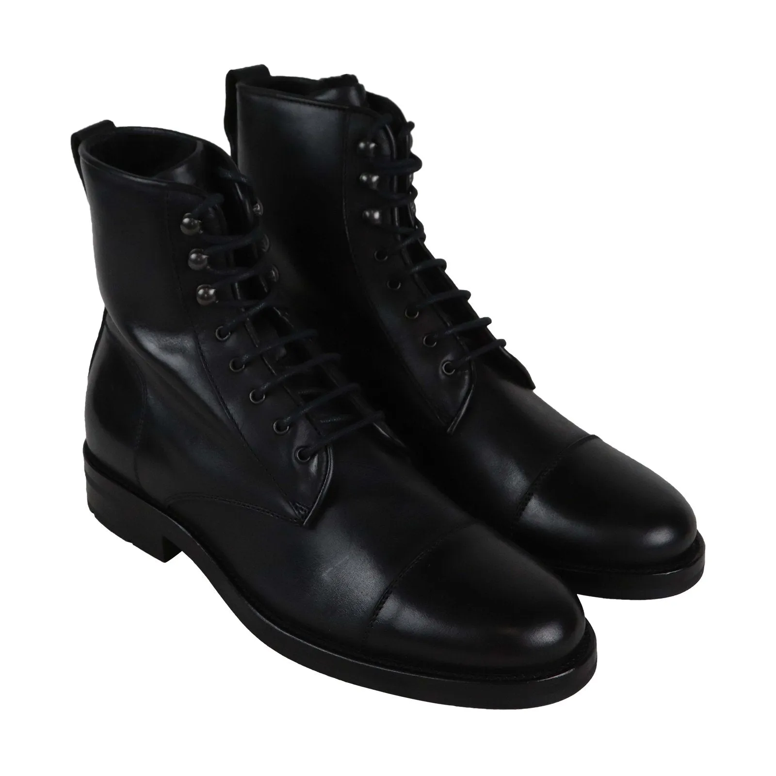 Aquatalia Odell Waxy Pul Up Sherling 34M0083 Mens Black Casual Dress Boots