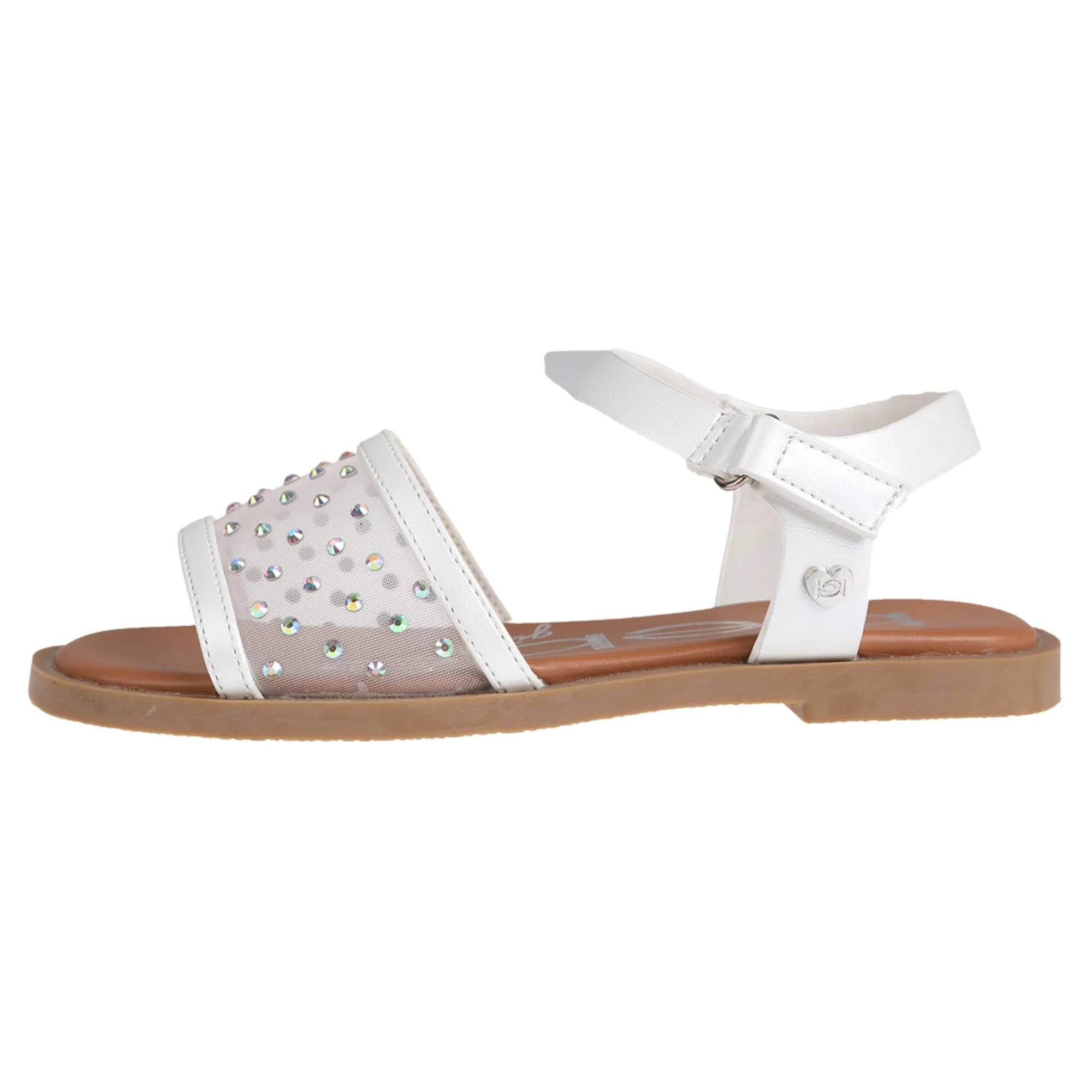 bebe Girls' Sandals - Kids' Open Toe Summer Shoes with Mesh Upper, Perfect Flat Sandals for Girls (Little Girl/Big Girl)