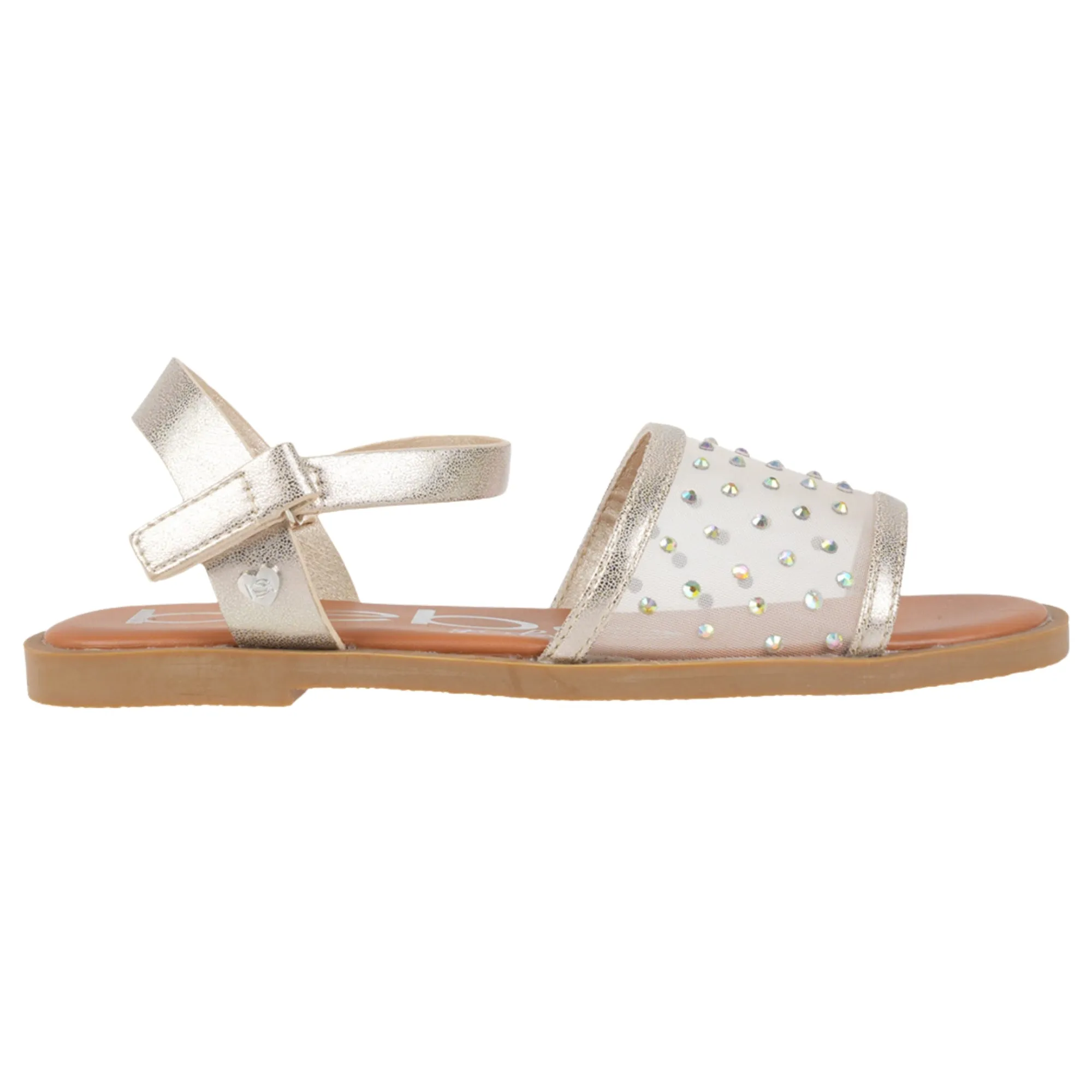 bebe Girls' Sandals - Kids' Open Toe Summer Shoes with Mesh Upper, Perfect Flat Sandals for Girls (Little Girl/Big Girl)