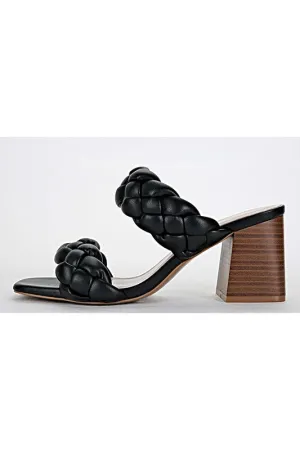 Bly Black Braided Heel