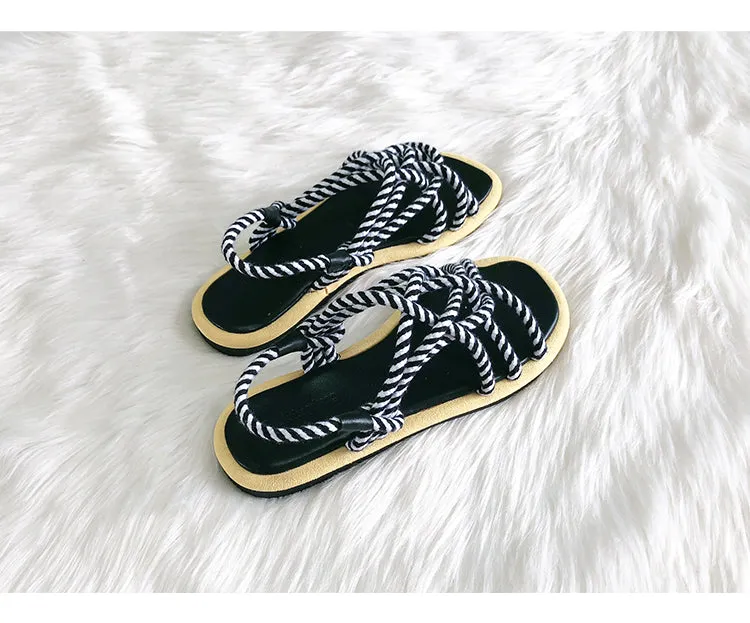 BOOPDO DESIGN CHUNKY ROPE SANDALS