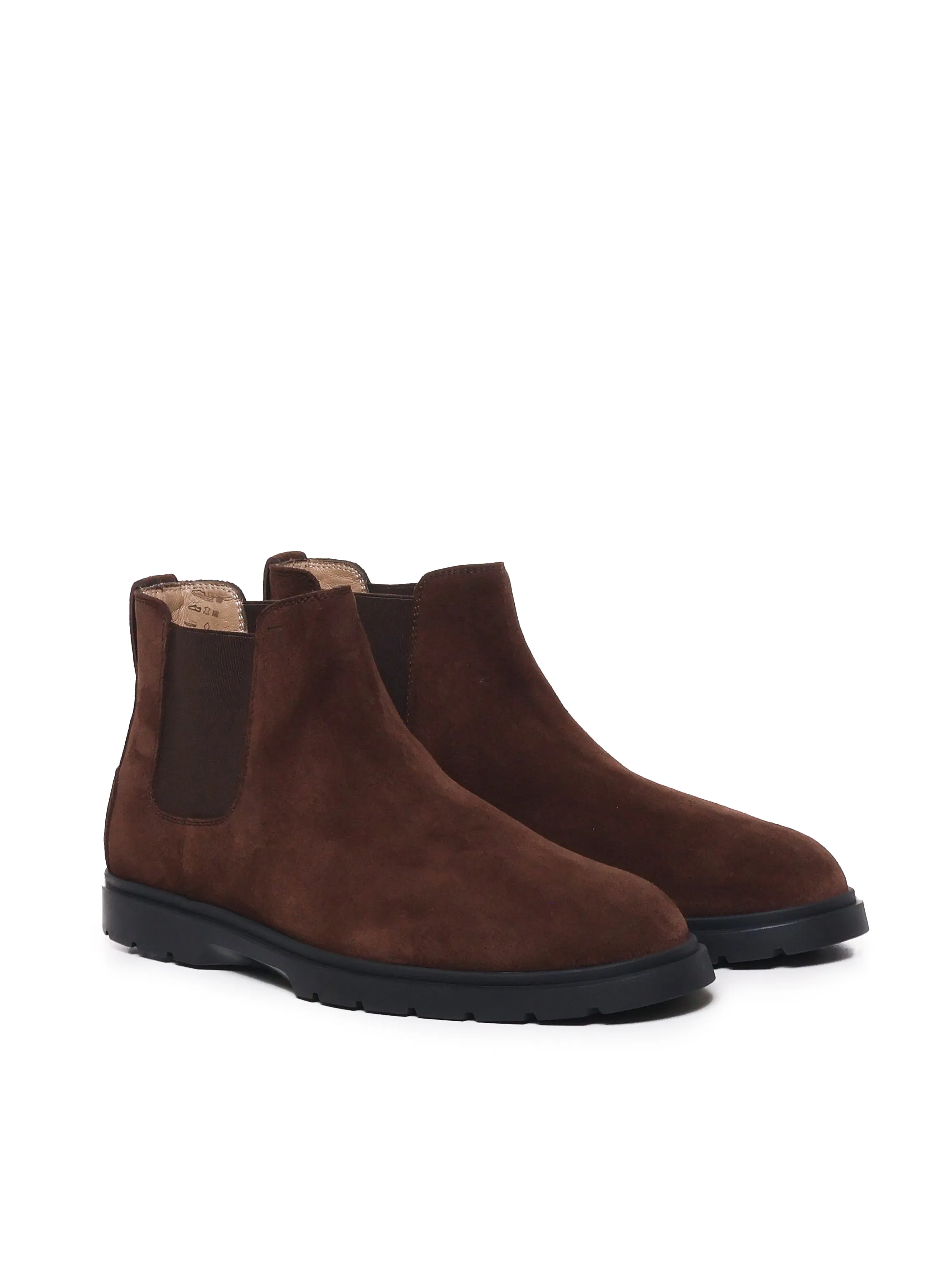 Brown Suede Ankle Boot with Elastic