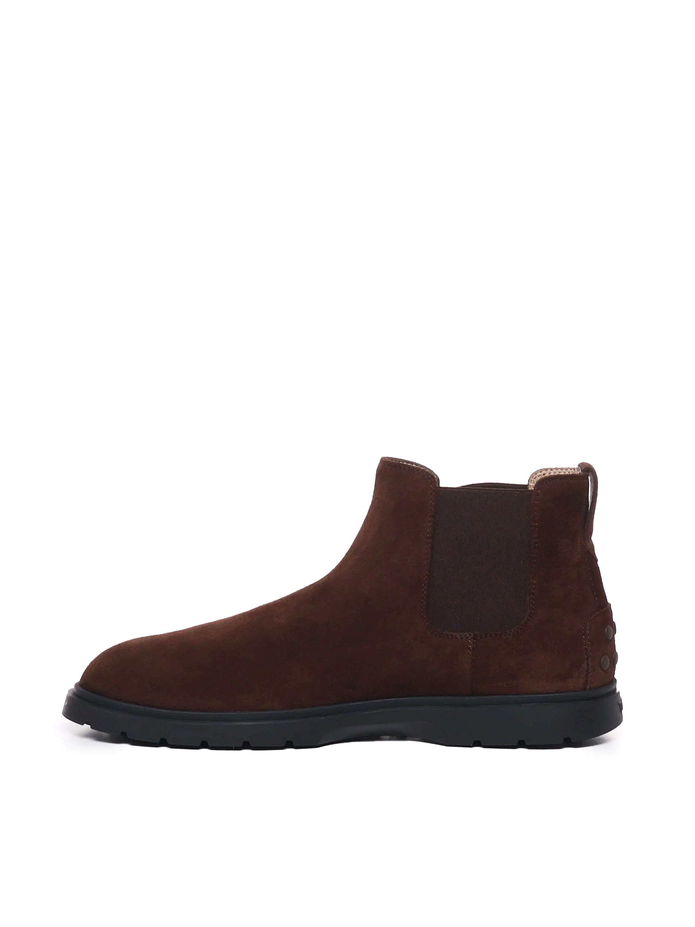 Brown Suede Ankle Boot with Elastic