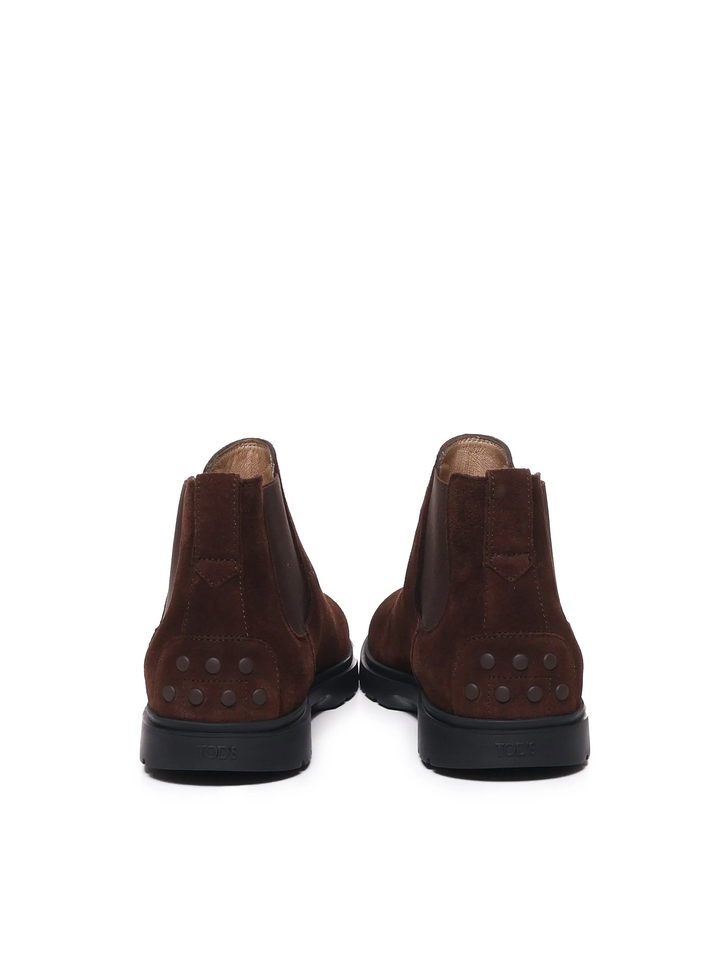 Brown Suede Ankle Boot with Elastic