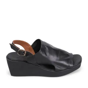 Bueno Women's Flynn Slingback Wedge in Black, 38 EU
