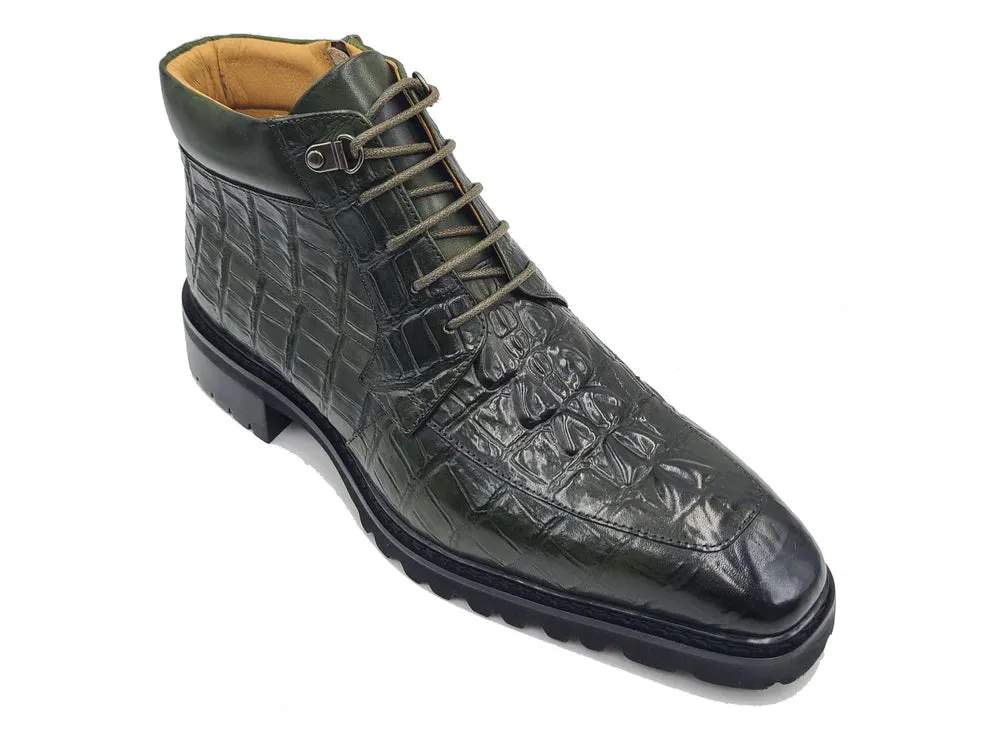 Carrucci Olive Men's Embossed Alligator Brogue Boot Style No: KB516-50