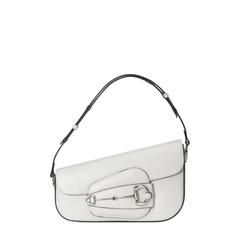 Dolce & Gabbana Patent Leather Sandals   Women's 1955 Horsebit Small Shoulder Bag White