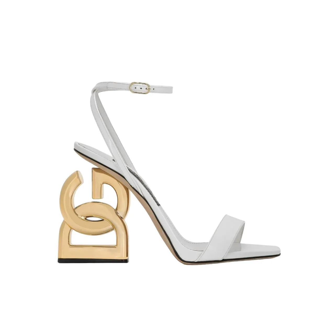 Dolce & Gabbana Patent Leather Sandals   Women's 1955 Horsebit Small Shoulder Bag White