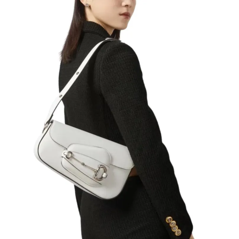 Dolce & Gabbana Patent Leather Sandals   Women's 1955 Horsebit Small Shoulder Bag White