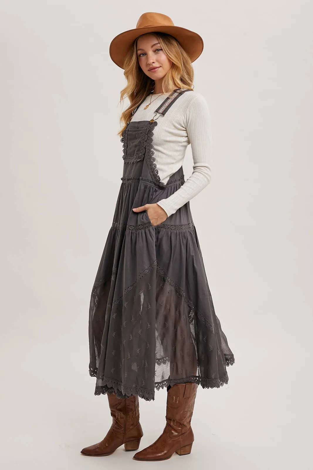 Dress | Lace Embroidered Ash