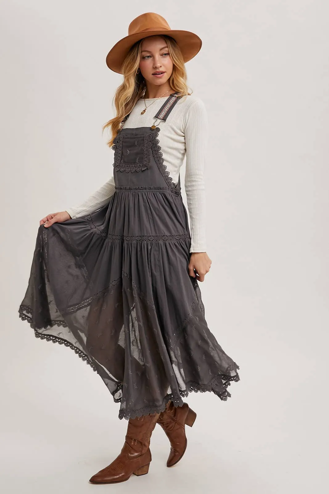 Dress | Lace Embroidered Ash