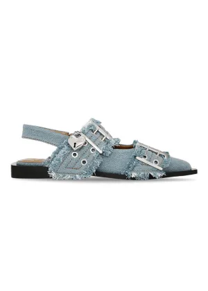 Feminine Buckle Ballerina Charms Denim - Faded Denim
