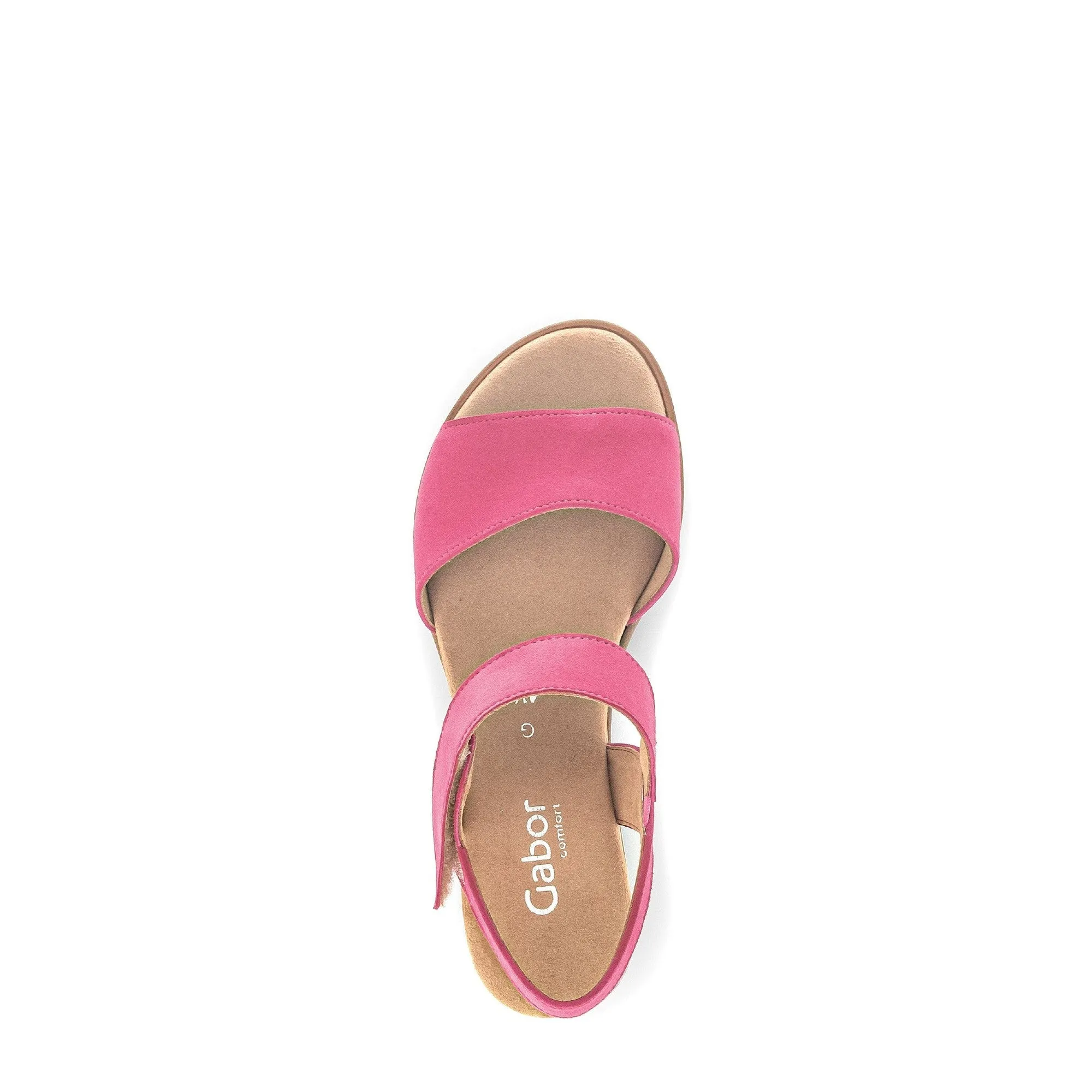 Gabor 42.750.21 Raynor Ladies Pink Suede Touch Fastening Sandals