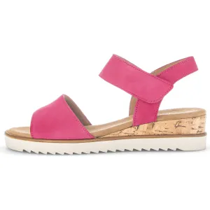 Gabor 42.750.21 Raynor Ladies Pink Suede Touch Fastening Sandals