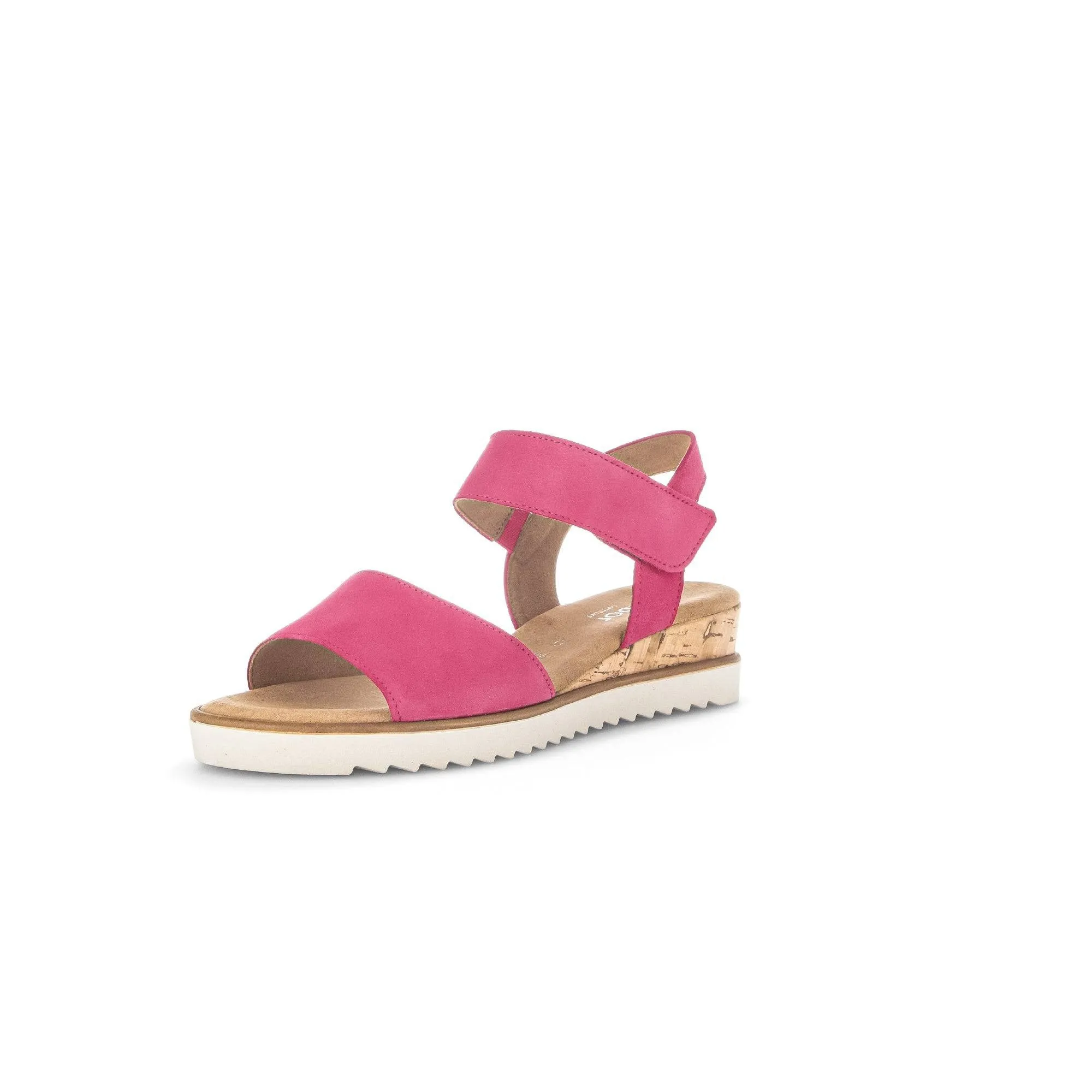 Gabor 42.750.21 Raynor Ladies Pink Suede Touch Fastening Sandals