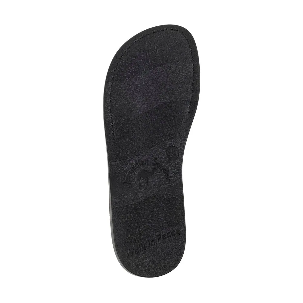 Gad - Leather Criss Cross Strap Sandal | Black
