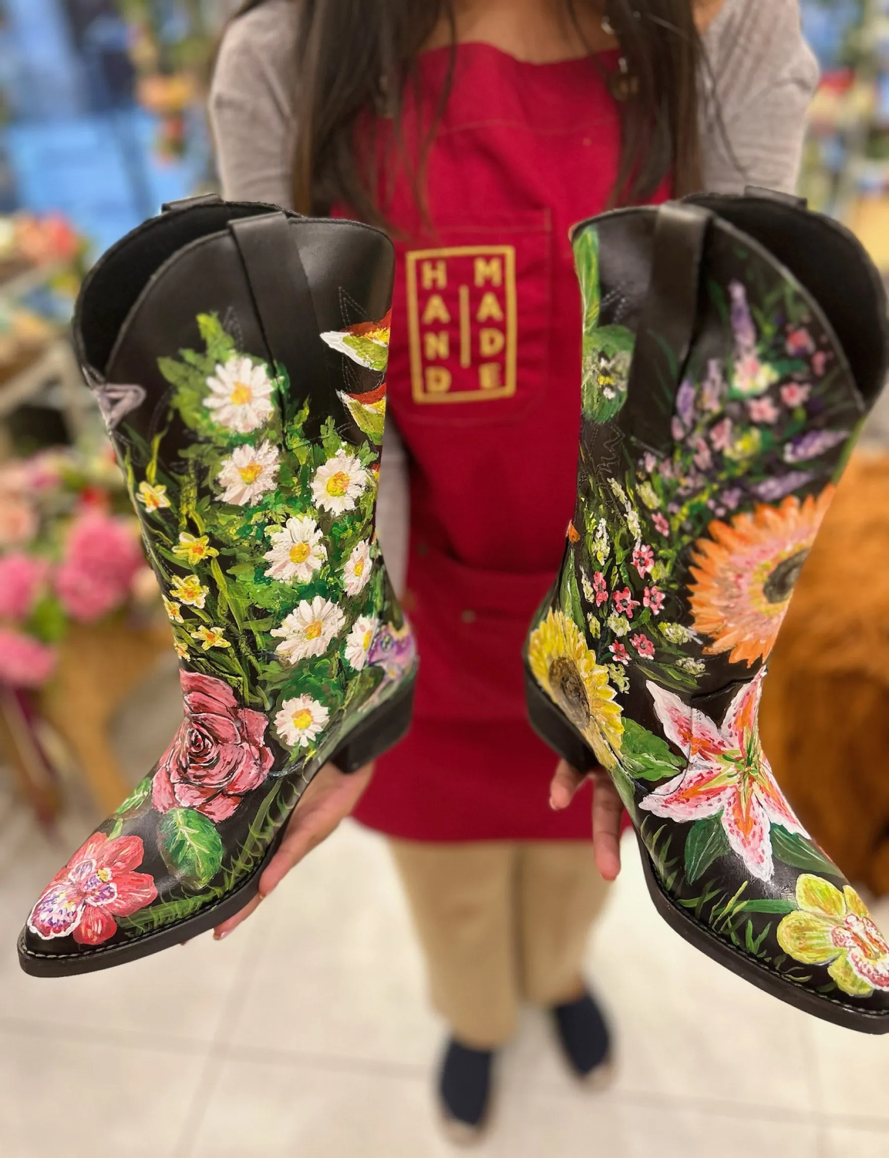 Handpainted Texan Leather Boots Selva