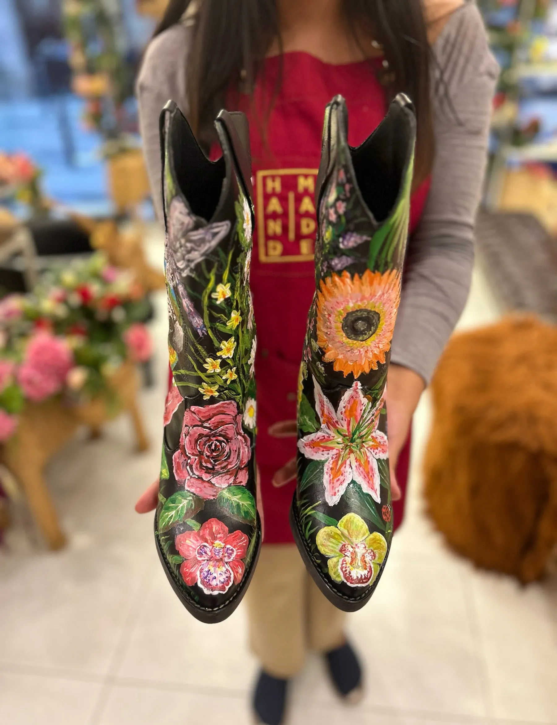 Handpainted Texan Leather Boots Selva