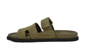 Hermes Chypre Sandals "Green Suede"