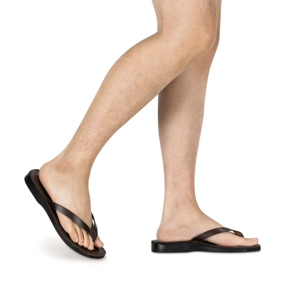 Jaffa - Leather Flip Flop Sandal | Brown