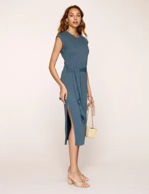 Lake Tie Belt Open Back Ruby Midi Dress