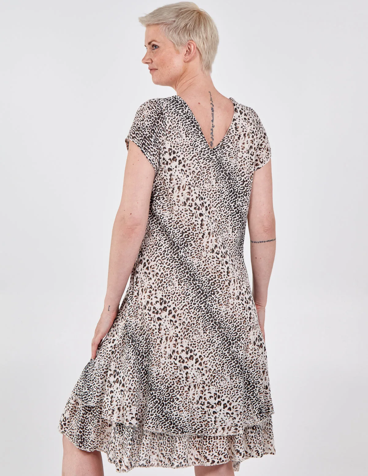 Leopard Print Layered Dress