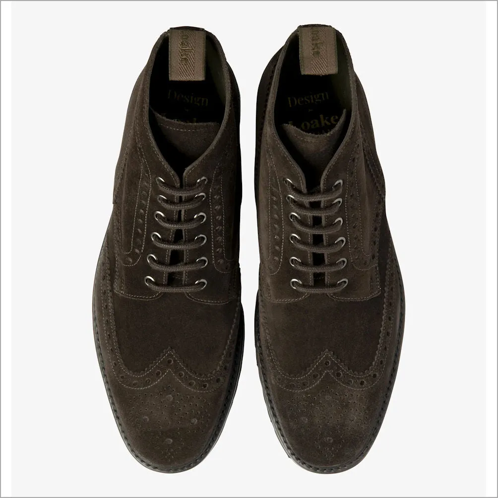 Loake Pegasus Dark Brown Suede Leather Boot--