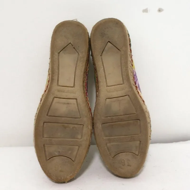 Missoni Espadrilles Pastel Multicolor Crochet Knit Size 36 Slip-On Flats