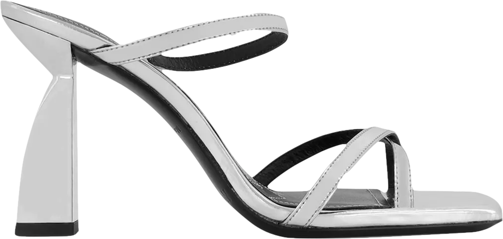 nodaleto Metallic Silver Angel Heeled Sandals UK 6 EU 39 