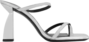 nodaleto Metallic Silver Angel Heeled Sandals UK 6 EU 39 
