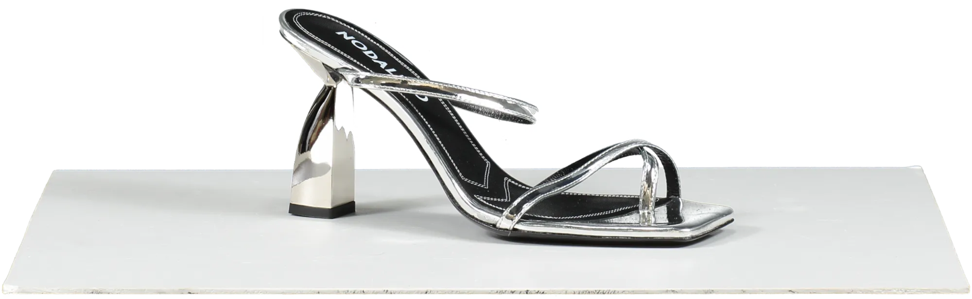 nodaleto Metallic Silver Angel Heeled Sandals UK 6 EU 39 