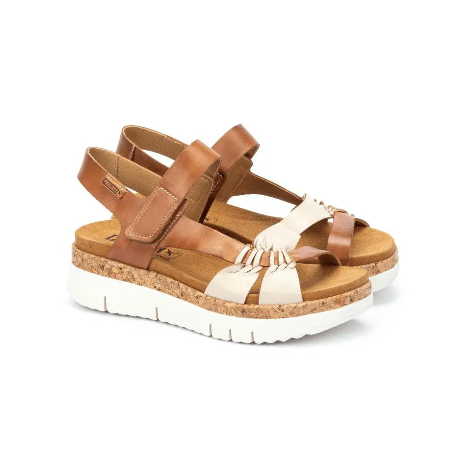 Pikolinos Palma W4N-0968C1 Ladies Marfil Leather Touch Fastening Sandals