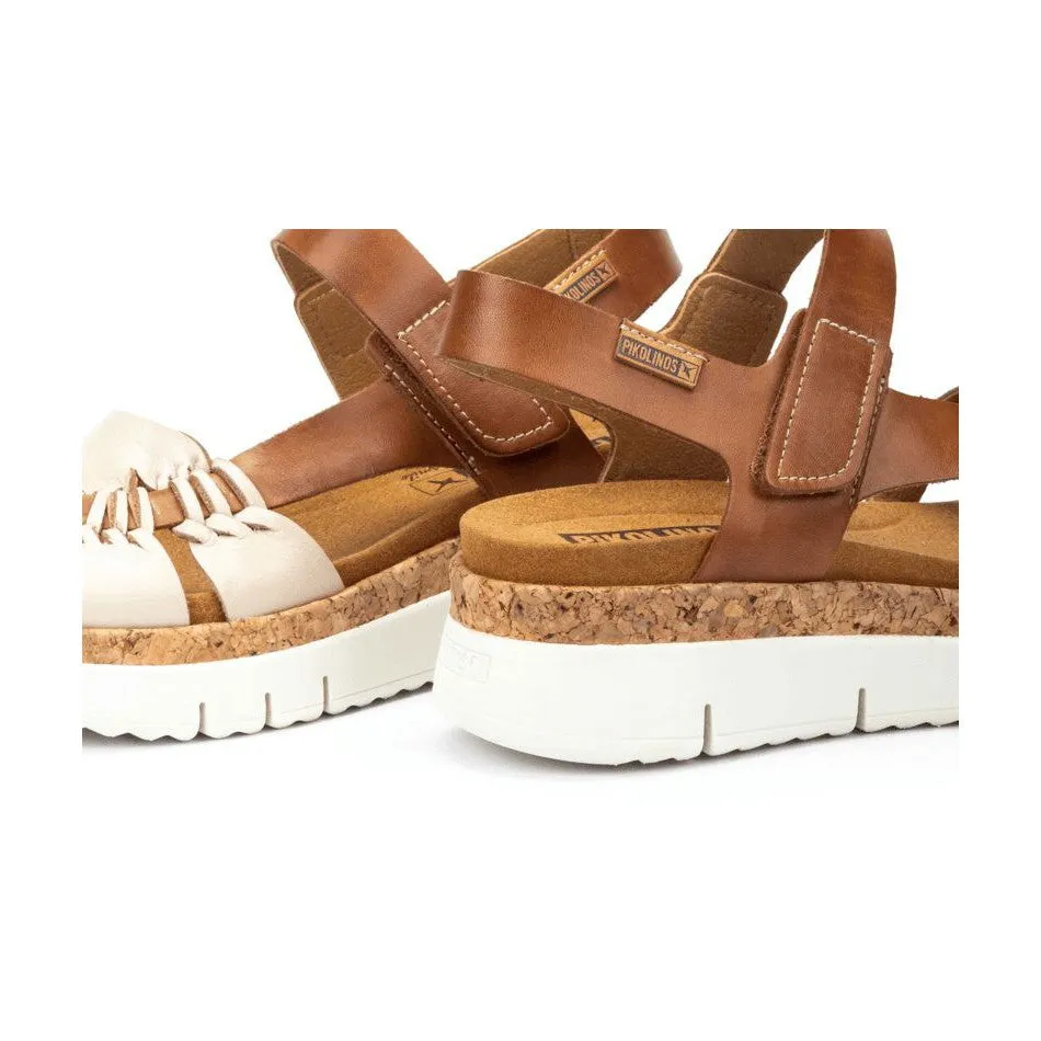 Pikolinos Palma W4N-0968C1 Ladies Marfil Leather Touch Fastening Sandals
