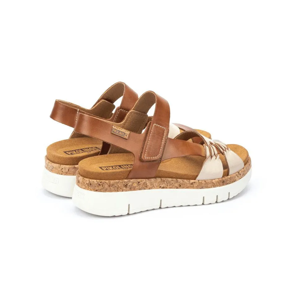 Pikolinos Palma W4N-0968C1 Ladies Marfil Leather Touch Fastening Sandals