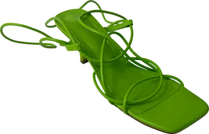 PrettyLittleThing Green Square Toe Lace Up Heeled Sandals UK 5 EU 38 