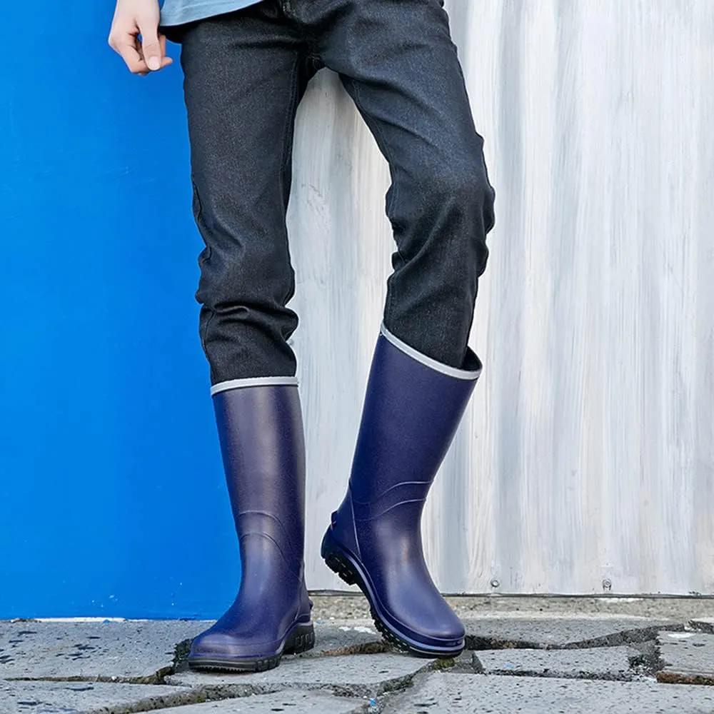 Rojeam Mens Rain Boots Waterproof Garden Shoes Rain Shoes