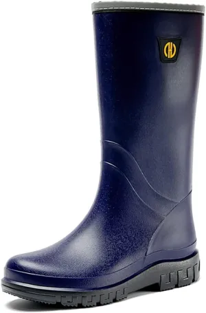 Rojeam Mens Rain Boots Waterproof Garden Shoes Rain Shoes