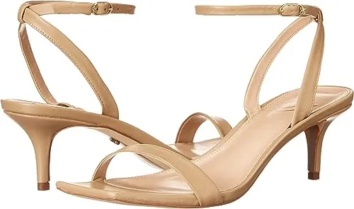 Sam Edelman Rayelle Beige Ankle Strap Open Toe Kitten Heeled Dress Sandals