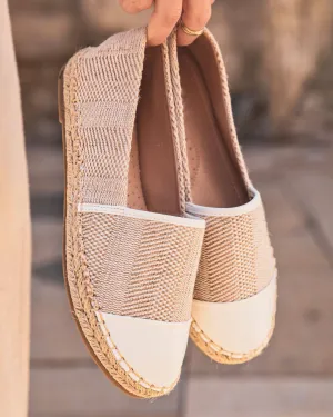 Sandale femme espadrille blanche et beige - Jenny