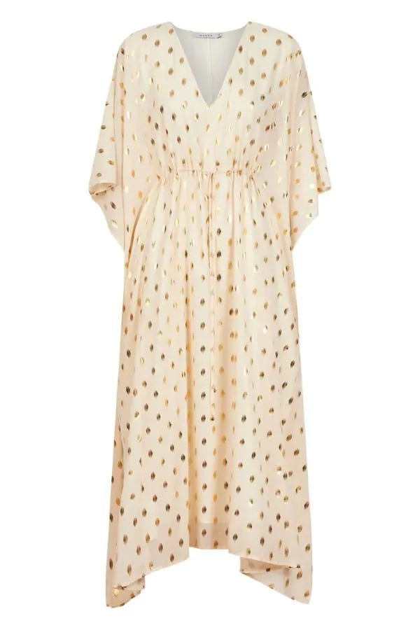 Sanremo Kaftan in Cannoli Cream & Gold