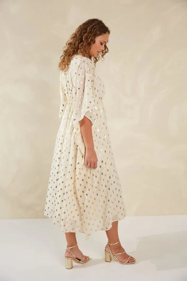 Sanremo Kaftan in Cannoli Cream & Gold