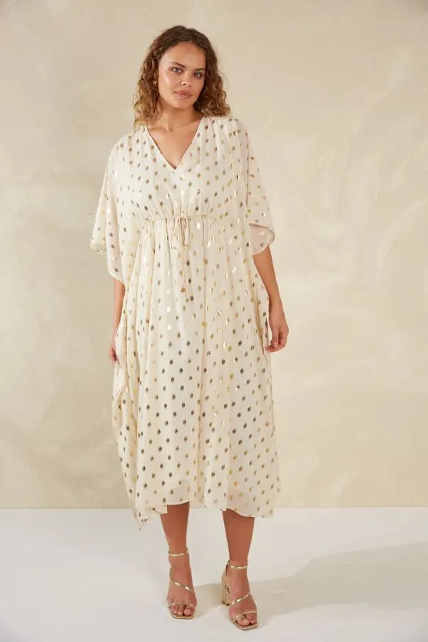 Sanremo Kaftan in Cannoli Cream & Gold