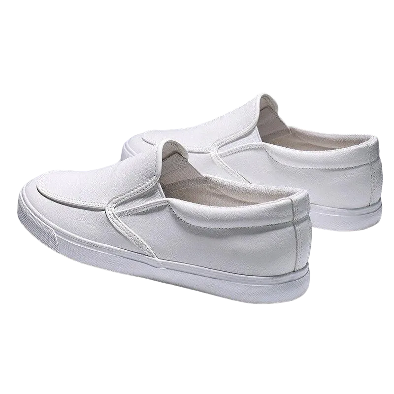 Slip-On Men's Casual Smooth Leather Sneakers