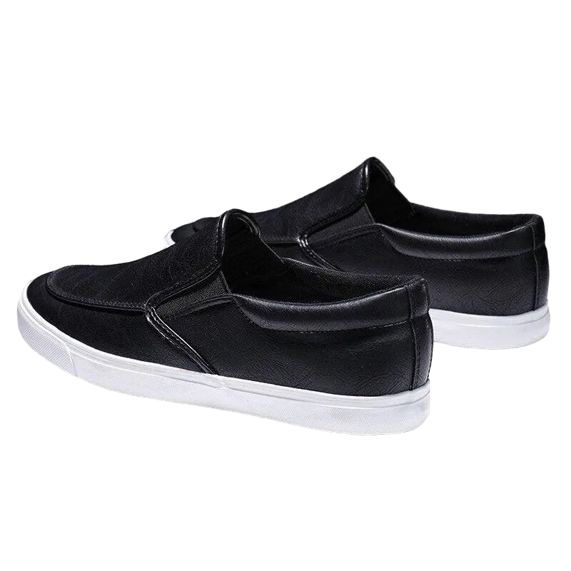 Slip-On Men's Casual Smooth Leather Sneakers