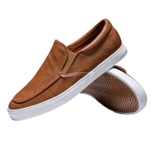 Slip-On Men's Casual Smooth Leather Sneakers