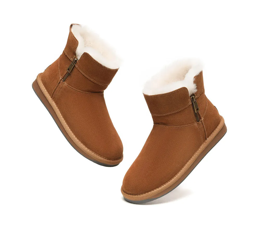 TARRAMARRA® UGG Boots Women Sheepskin Wool Zipper Ankle Malena