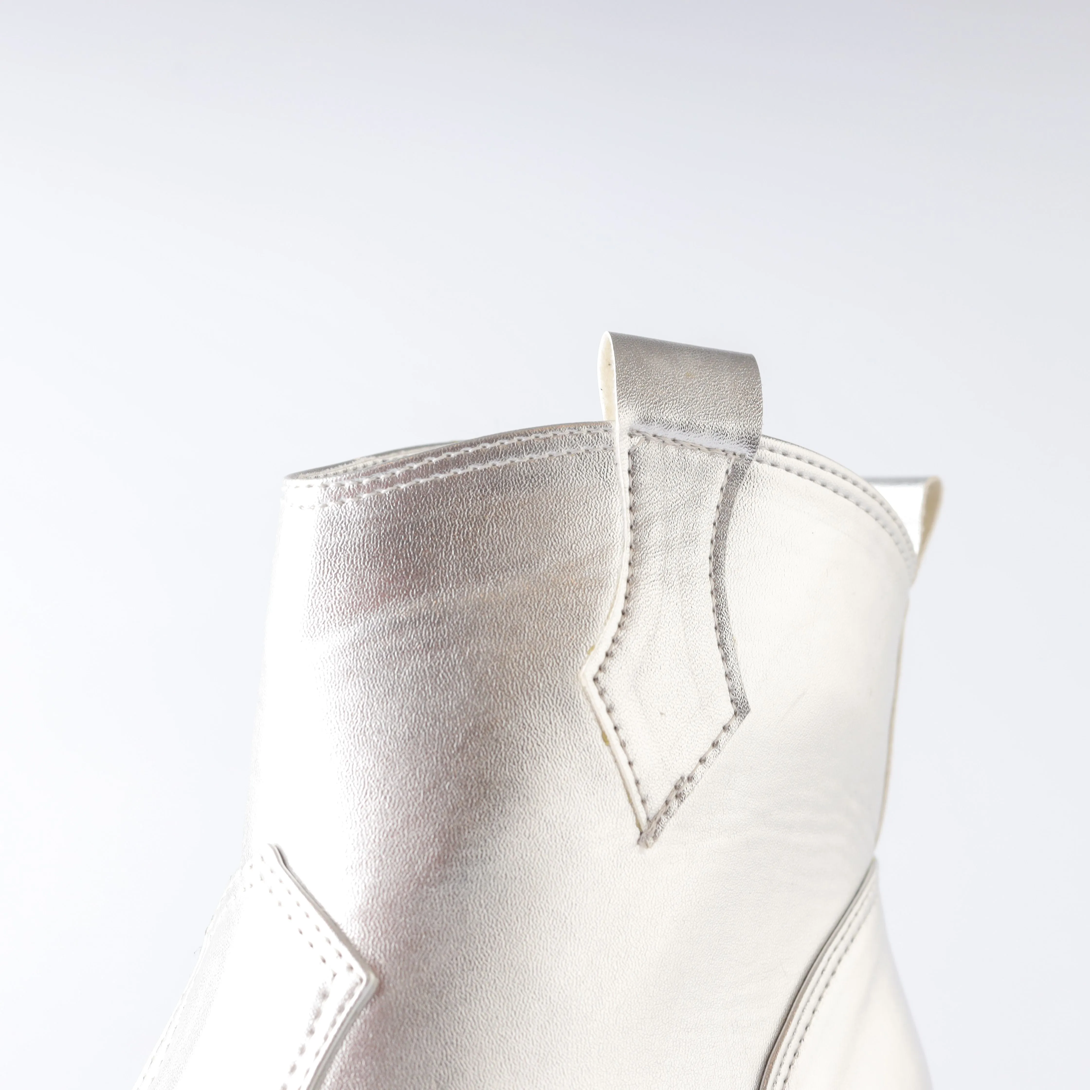 Texas Kökenli Ayakkabılar Leather Boots -Silver