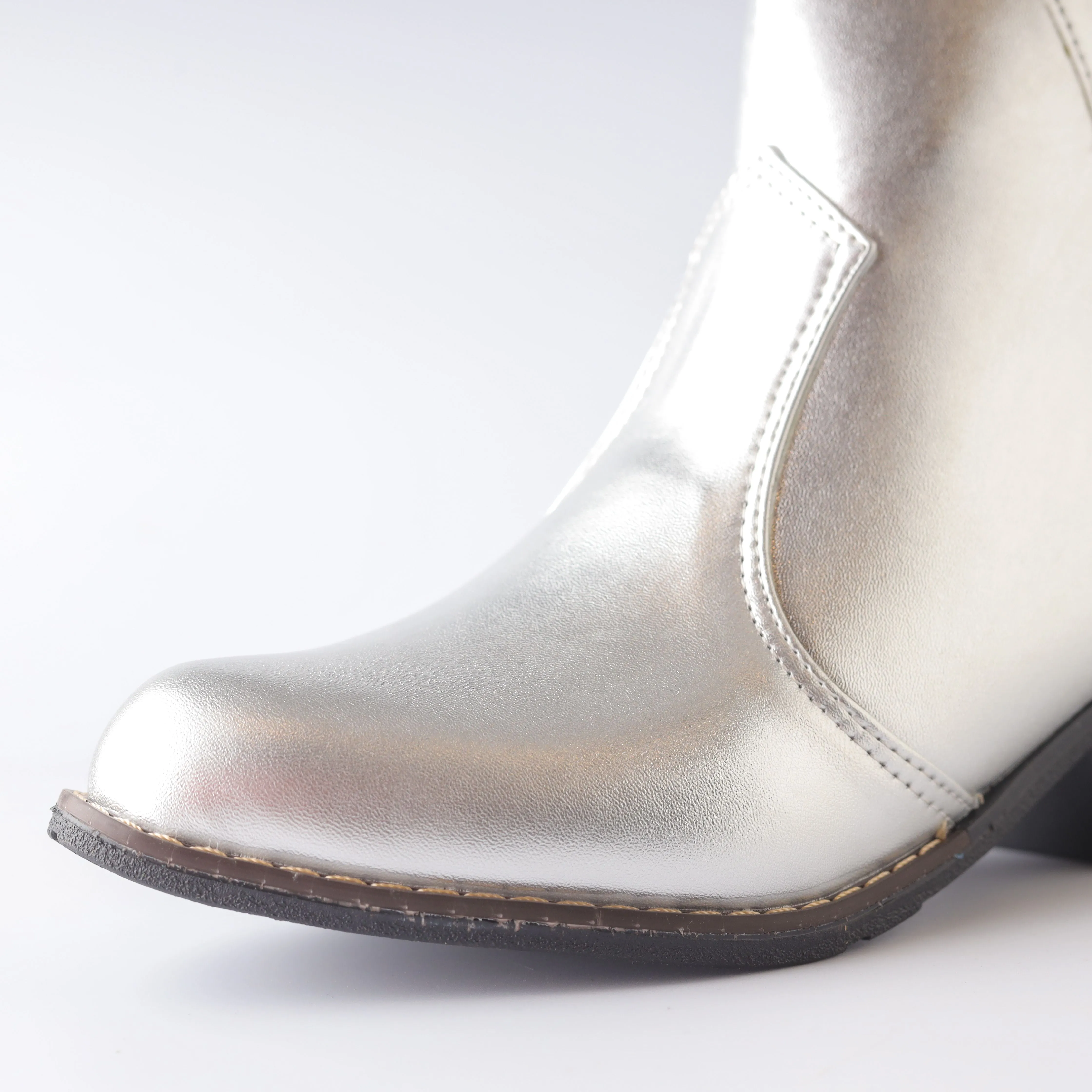 Texas Kökenli Ayakkabılar Leather Boots -Silver